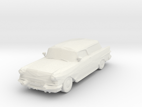HO Scale 1957 Pontiac Safari Station Wagon in White Natural Versatile Plastic