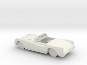 S Scale 1955 Corvette in White Natural Versatile Plastic