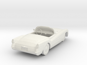 O Scale 1955 Corvette in White Natural Versatile Plastic