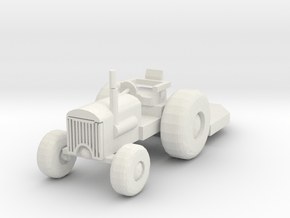 HO Scale Tractor with Bushhog in White Natural Versatile Plastic