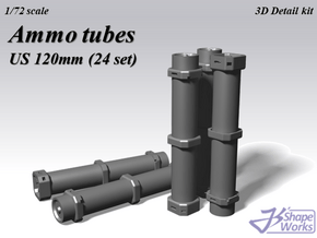1/72 Ammo tube 120mm US (24 set) in Tan Fine Detail Plastic