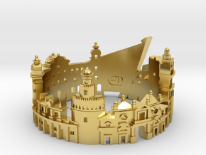 Seville Skyline - Cityscape Ring in Polished Brass: 5 / 49