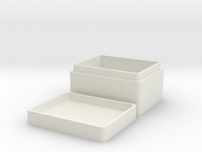 Medium dice box with lid in White Natural Versatile Plastic