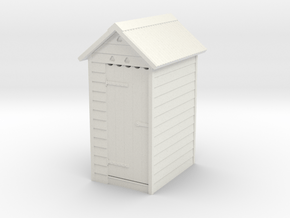 VR Outdoor Dunny WC Toilet Outhouse 1:87 Scale in White Natural Versatile Plastic