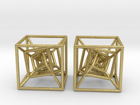 Inception Earrings in Natural Brass
