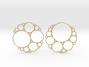 Bubbly Apollonian Earrings in Natural Brass