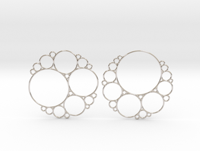 Bubbly Apollonian Earrings in Rhodium Plated Brass