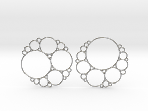 Bubbly Apollonian Earrings in Polished Silver