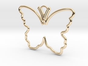 Wire Butterfly Pendant in 14K Yellow Gold