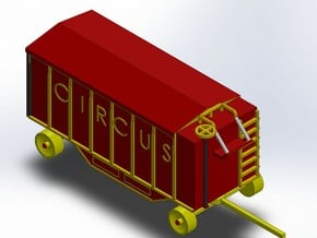 CIRCUS BAGGAGE WAGON in Tan Fine Detail Plastic