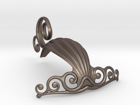 Fibula Celtic pin in Polished Bronzed-Silver Steel