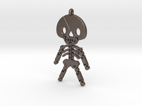 Skeleton  keychain in Polished Bronzed-Silver Steel