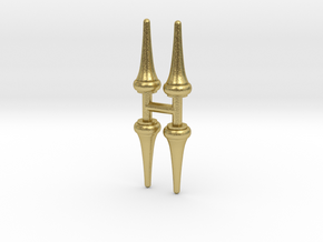 Finial 2mm Two Pin Gantry 4 Pack 1:87 Scale in Natural Brass