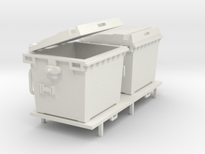 Waste containers - 1:50 in White Natural Versatile Plastic