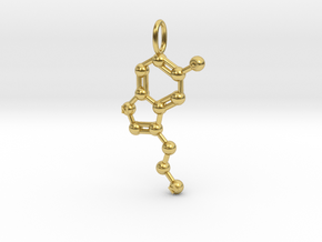 Serotonin Pendant - Molecular Jewelry in Polished Brass