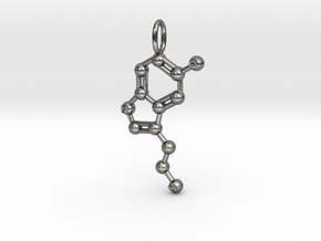 Serotonin Pendant - Molecular Jewelry in Polished Silver