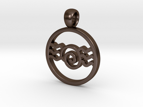 Snail and Waves Amulet in Polished Bronze Steel