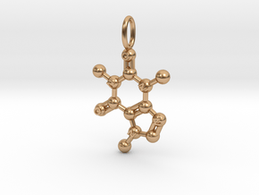 Caffeine Pendant - Molecular Jewelry in Polished Bronze