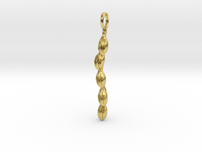 Rice Panicle Pendant - Botanical Jewelry in Polished Brass