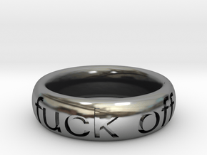 Fuck off - The ring that says no instead of you in Antique Silver: 10.5 / 62.75