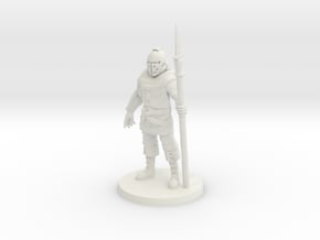 Mercenary w/ Spear in White Natural Versatile Plastic