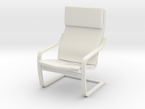 IKEA Poang Armchair 1:6 Scale in White Natural Versatile Plastic