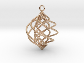 Twisted Pendant/Earring (5 wire 1 Twist) in 14k Rose Gold