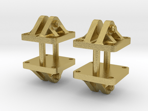 VR Pin Arch Gantry 4x Foot (Brass) 1:87 Scale in Natural Brass
