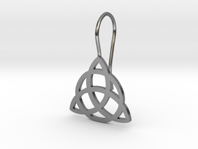 Triquetra Earring  in Polished Silver