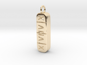 Xanax Pill Pendant in 14k Gold Plated Brass