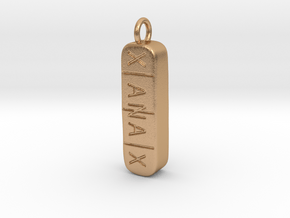Xanax Pill Pendant in Natural Bronze