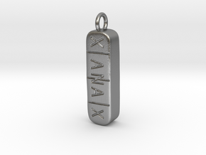 Xanax Pill Pendant in Natural Silver