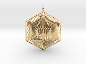 Infinity Cube Pendant  in 14k Gold Plated Brass