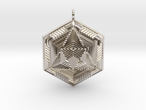 Infinity Cube Pendant  in Rhodium Plated Brass