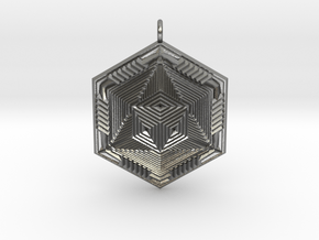 Infinity Cube Pendant  in Natural Silver