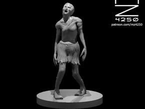 Zombie Female Pose 2 in Tan Fine Detail Plastic