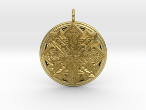 Snowflake Mandala pendant  in Natural Brass