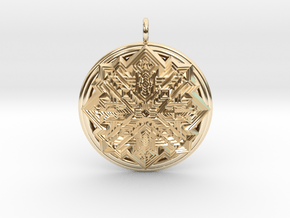 Snowflake Mandala pendant  in 14K Yellow Gold