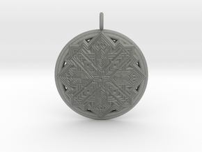 Snowflake Mandala pendant  in Gray PA12
