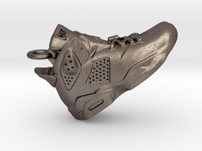 Nike Air Jordan 6 Pendant, Charm or Keychain. in Polished Bronzed-Silver Steel