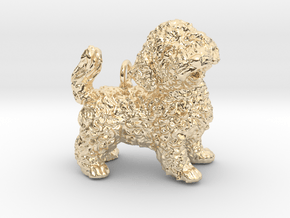 Cockapoo Dog Pendant in 14k Gold Plated Brass