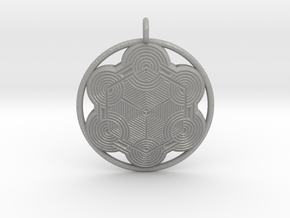 Hexagonal mandala pendant in Aluminum