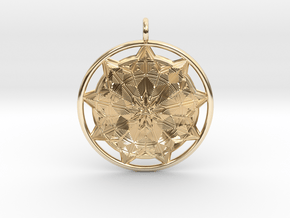 Sun Mandala pendant in 14k Gold Plated Brass