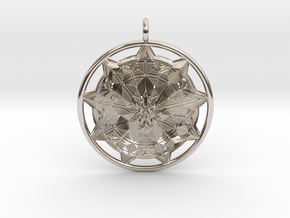 Sun Mandala pendant in Rhodium Plated Brass