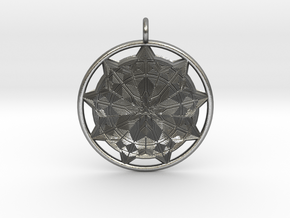 Sun Mandala pendant in Natural Silver