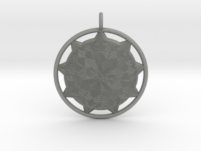 Sun Mandala pendant in Gray PA12