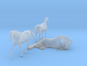 HO Scale Horses 3 in Tan Fine Detail Plastic