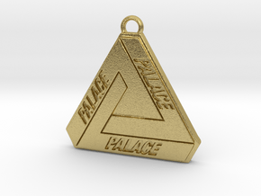 Palace Tri-Ferg Pendant  in Natural Brass