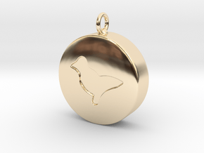 Dove Ecstasy Pill Charm Pendant  in 14k Gold Plated Brass