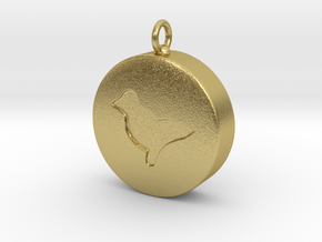 Dove Ecstasy Pill Charm Pendant  in Natural Brass